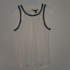 NWT Express Tank Top with Beaded Collar and Cut Outs